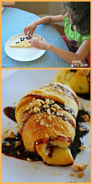 Kids will love helping to make and eat these yummy S'mores Crescent Rolls.