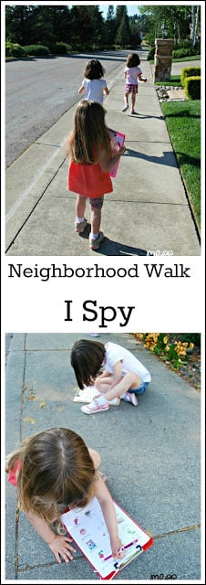 Learn Through Movement - I Spy Neighborhood Walk with Free Printables