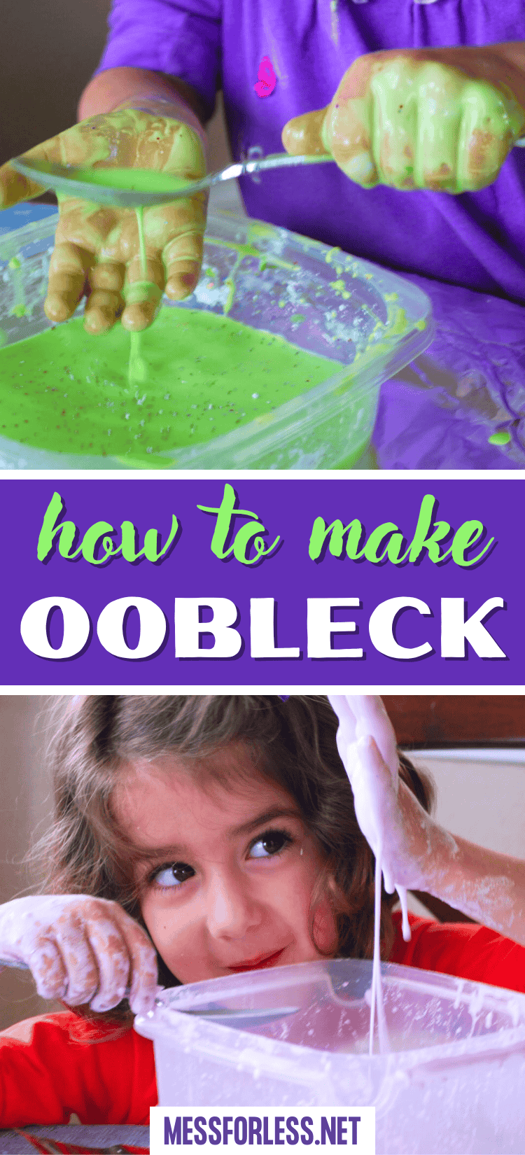 glitter oobleck recipe pin