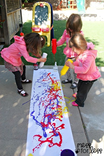 Painting with squirt bottles