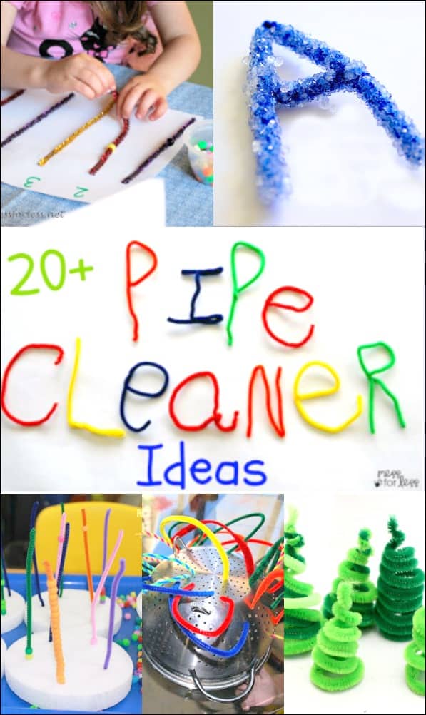 This collection of pipe cleaner crafts and activities will help kids, learn, play and create art.  So many fun ways to use pipe cleaners.