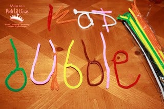 spelling with pipe cleaners