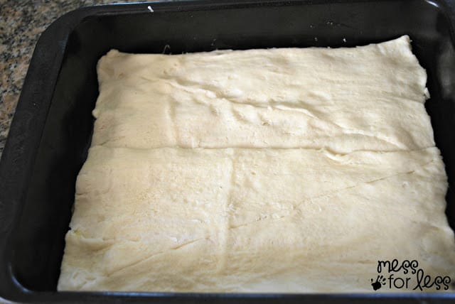 crescent dough in a pan