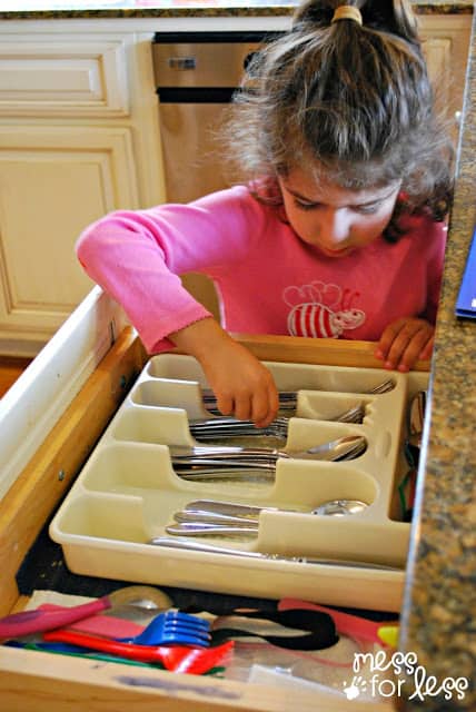 Child doing chores