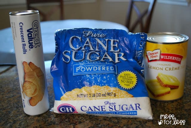 ingredients to make lemon bar crescents