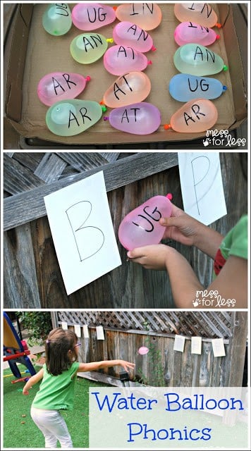 Beat the heat with this water balloon phonics game