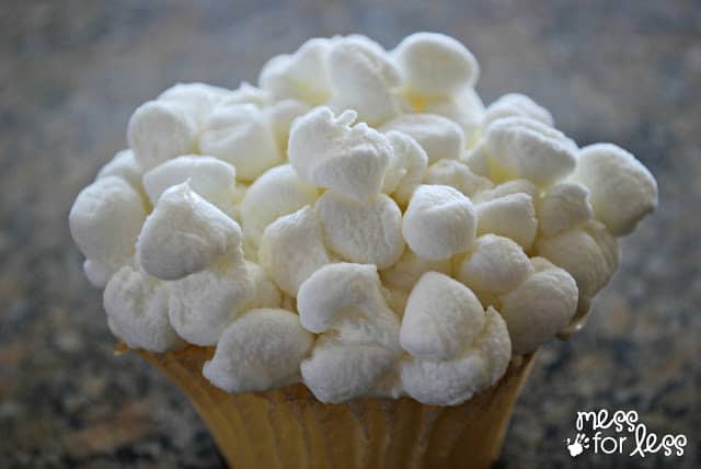 cupcake with marshmallows on it