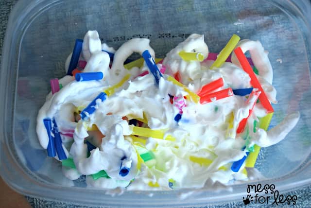 straws in shaving cream