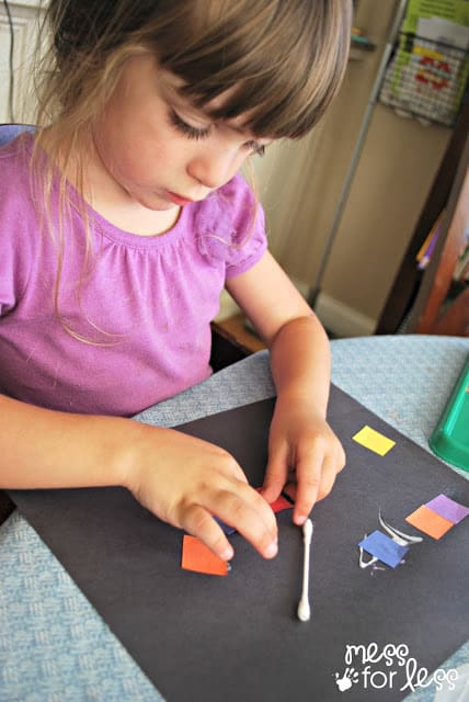 child doing art activity