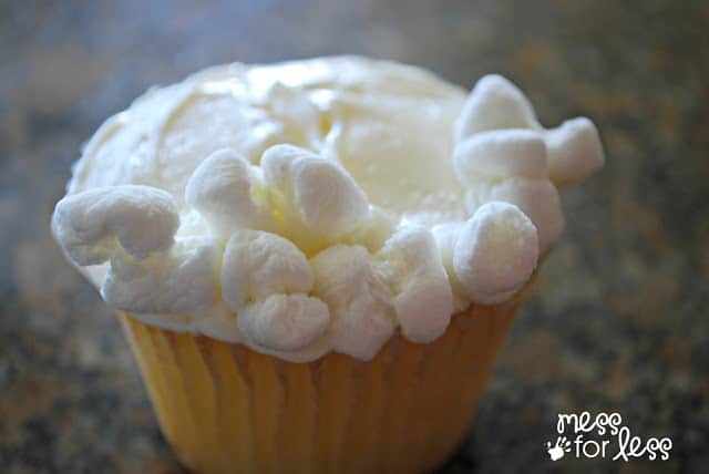 cupcake with marshmallows on it