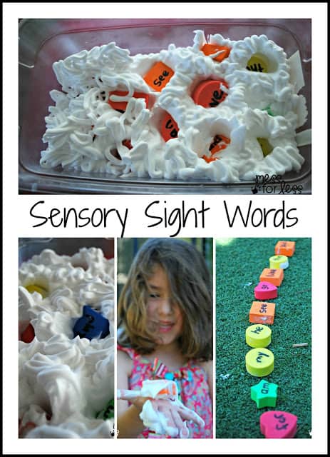 Kids can learn their sight words with a fun sensory activity. Help them practice their sight words and Get Ready for K Through Play.