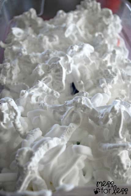 container filled with shaving cream