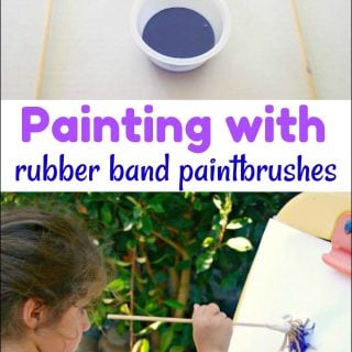 Painting with Rubber Band Paintbrushes