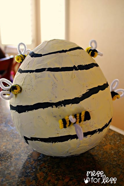 Paper mache bee hive