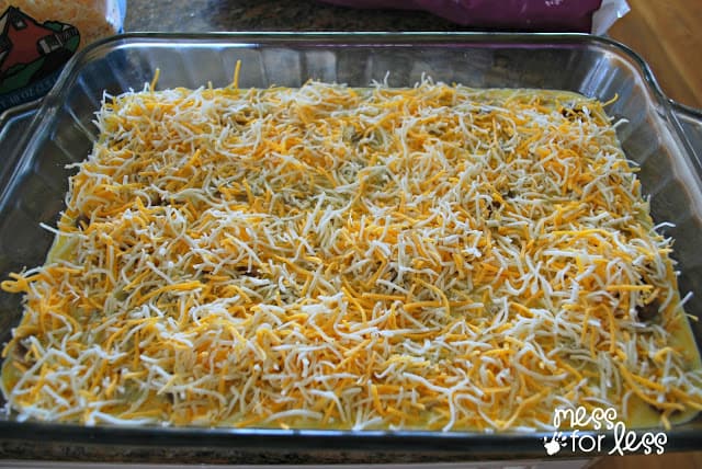 egg and cheese in baking dish