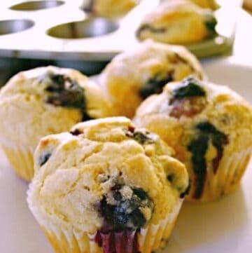 cropped homemade blueberry muffins 1