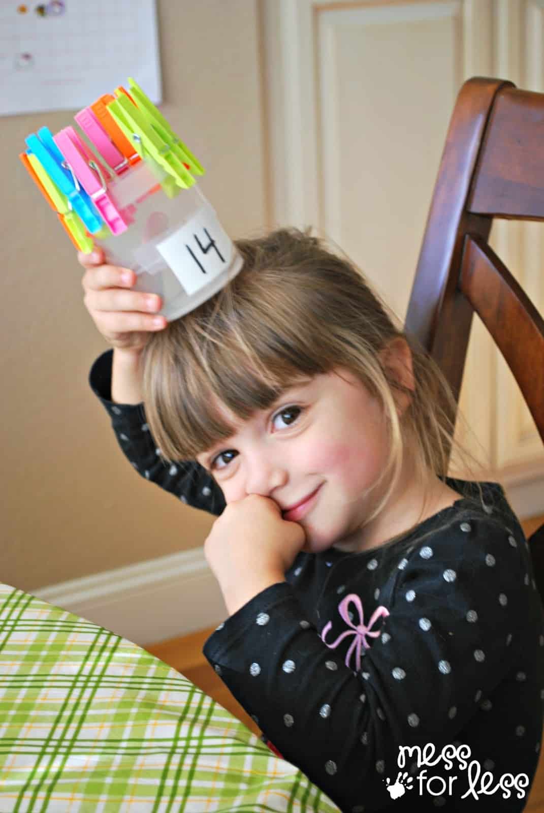 Clothespin Math - Preschool Math Activity - Mess for Less