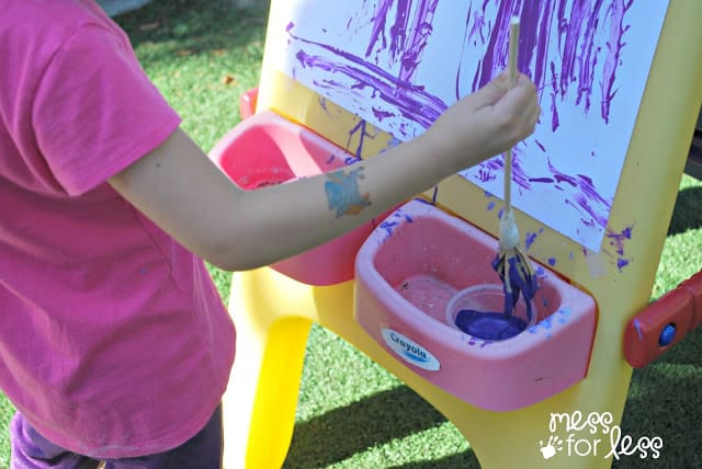  painting with rubber band paintbrushes