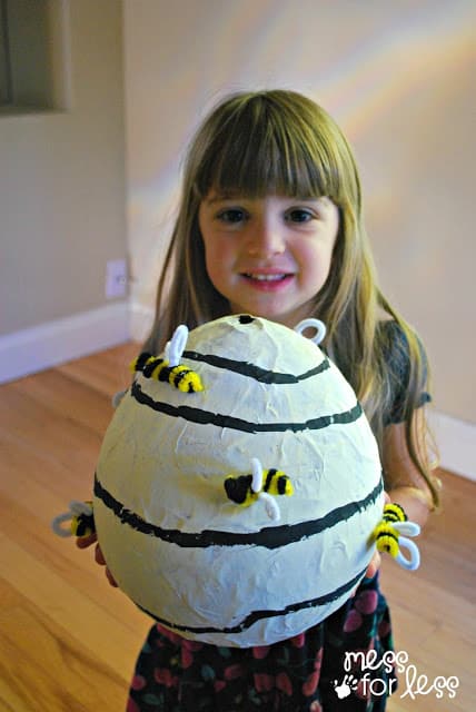 DIY Paper Mache Beehive: Bumblebee Costume Accessory - Mess for Less