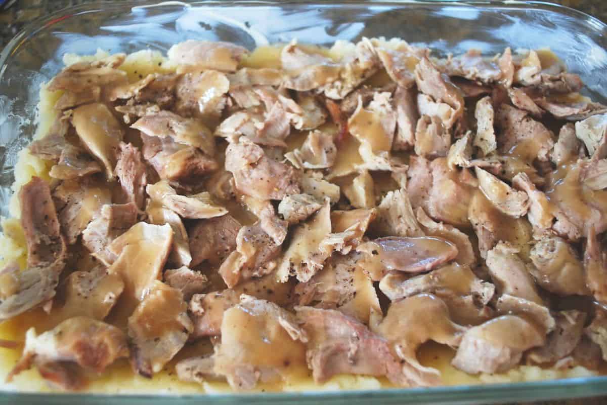 turkey in a casserole dish.