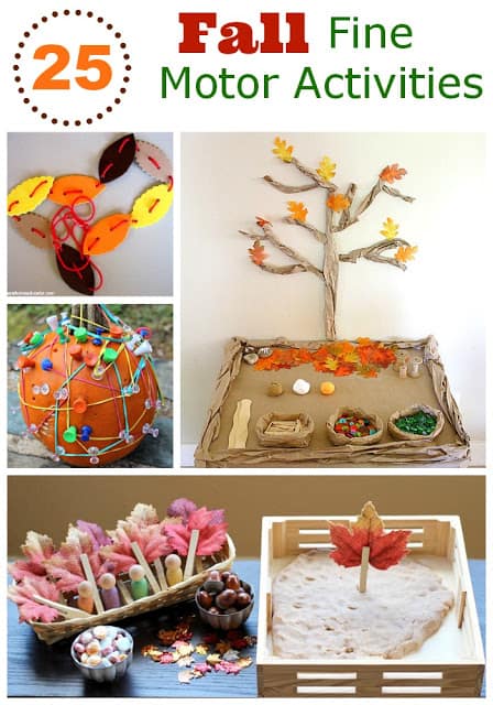 25 Fall Fine Motor Activities - lots of fun ideas to help kids practice their fine motor skills with a Fall flair!