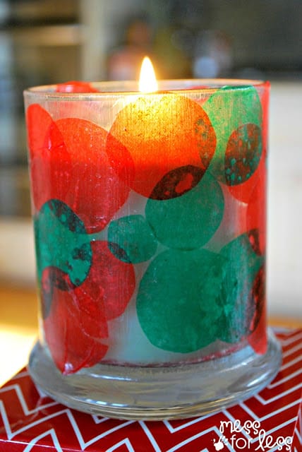 Gifts for Kids to Make - Candle Holder. This kids Christmas craft is simple gift a child can give to a grandparent, teacher etc...