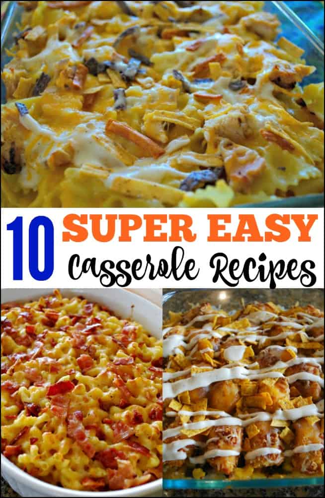 These 10 Easy Casserole Recipes are tested and approved by family. Even the pickiest eaters will love these simple breakfast and dinner casserole. #casseroles #easydinner #dinnercasserole #breakfastcasserole 