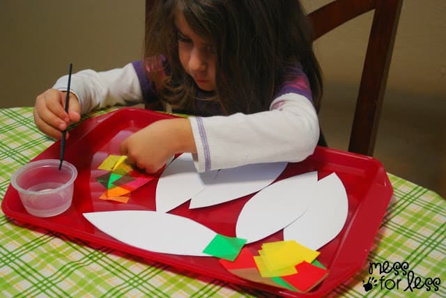 making a tissue paper turkey