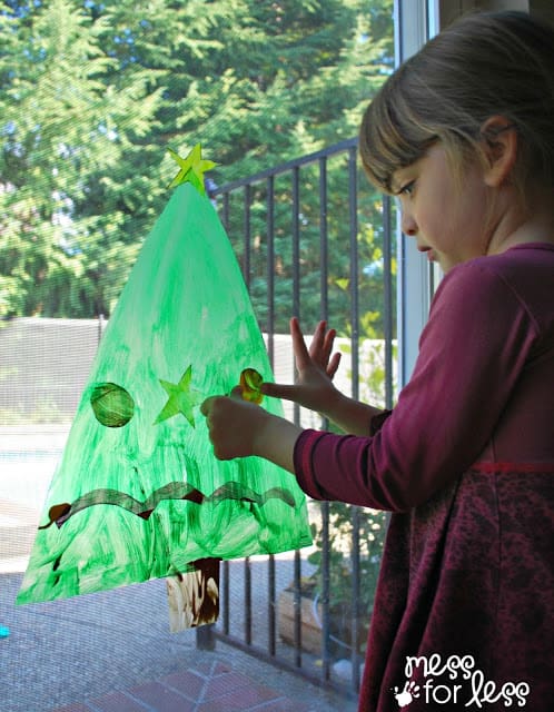 Decorating a contact paper tree