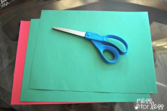 red and green construction paper