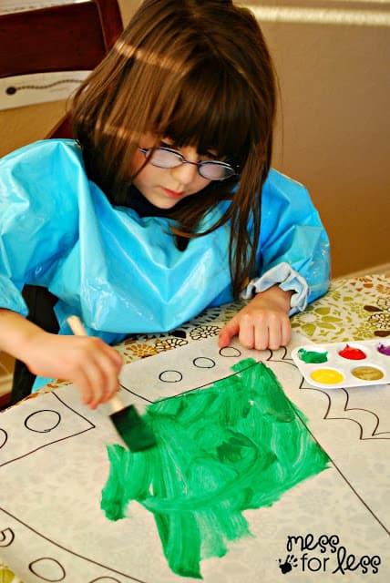 painting a Christmas tree