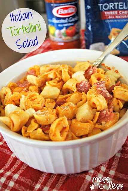 Italian Tortellini Salad - Simple to make and since it's a cold dish, perfect for holiday parties. 