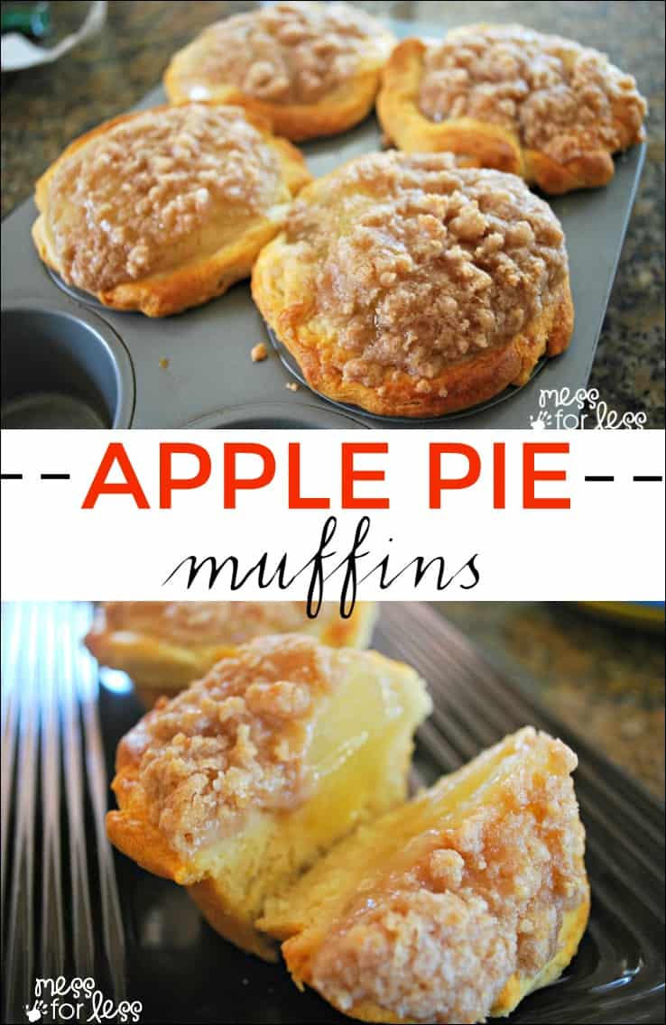 Apple Pie Muffins Using Crescent Rolls - These are so simple to make and use popular crescent rolls. My kids helped me make these so you know they are simple!