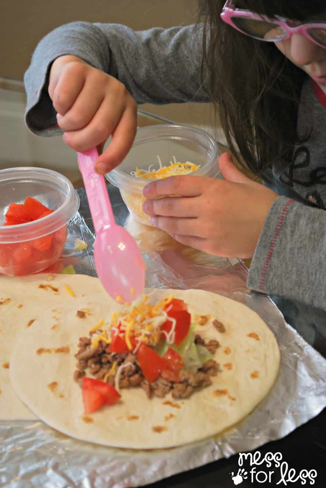 child making tacos #ad