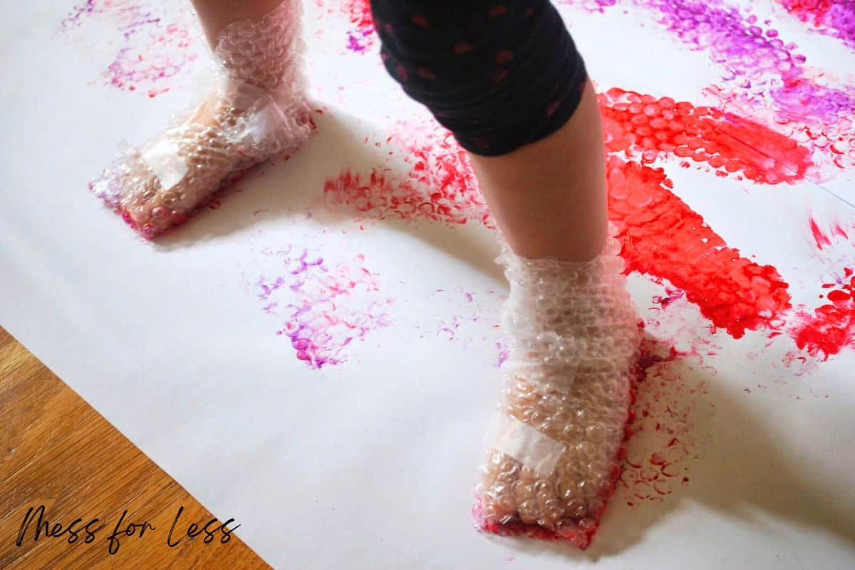 painting with bubble wrap