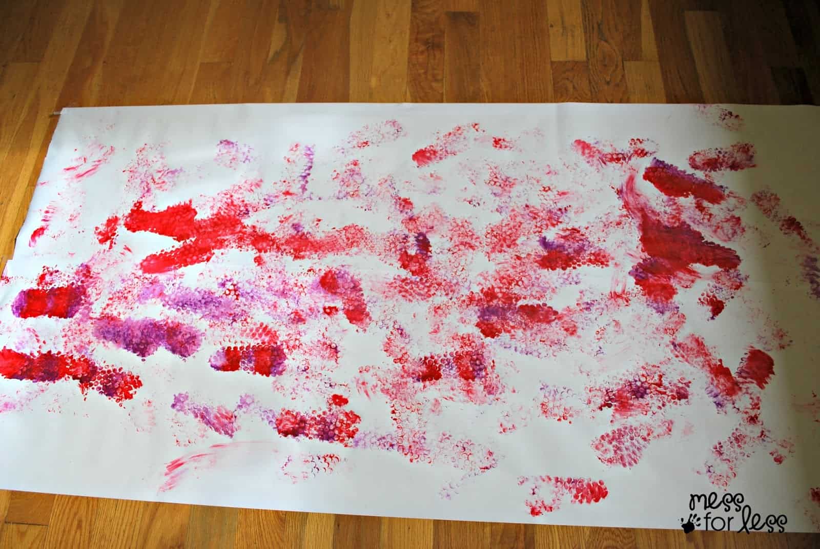 Bubble Wrap Stomp Painting Mess for Less
