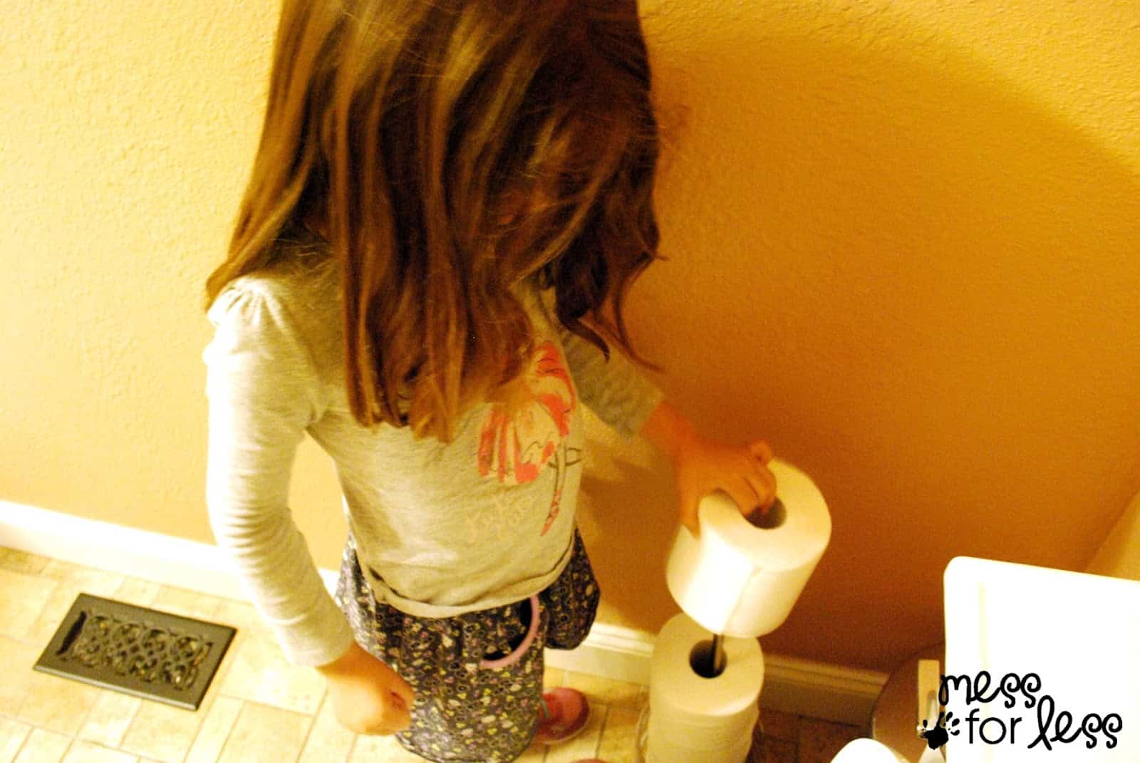 Teaching Kids to Keep Clean After Using the Potty Mess for Less