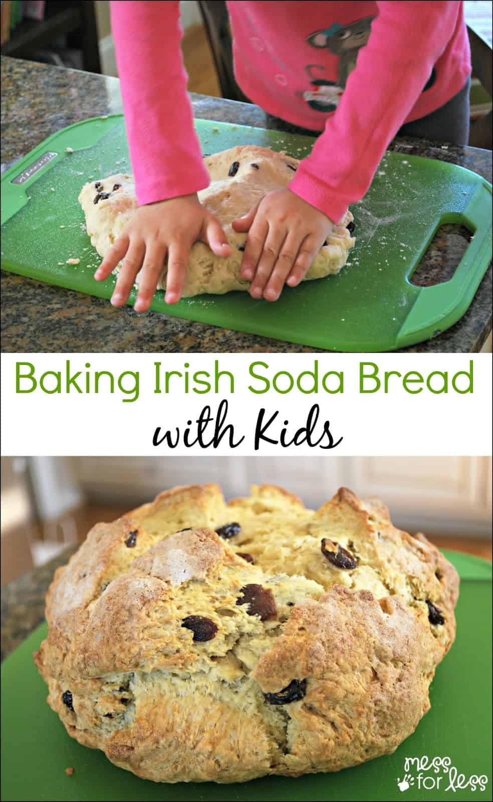 This Irish Soda Bread Recipe is perfect to make with kids as you get into the spirit of St. Patrick's Day. 