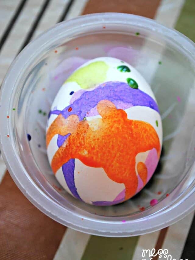 Easter Eggs Decorated with Liquid Watercolors
