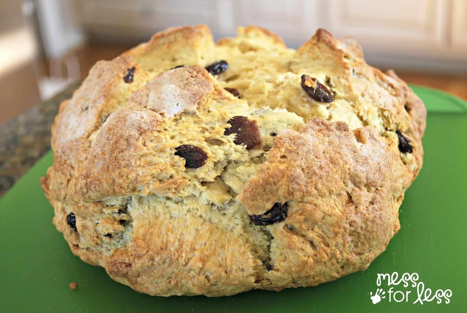 Irish Soda bread on green surface