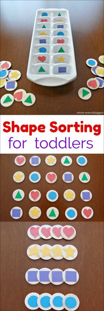 Shape Sorting for Toddlers is a great way to introduce kids to shape. The game is easy to make at home.