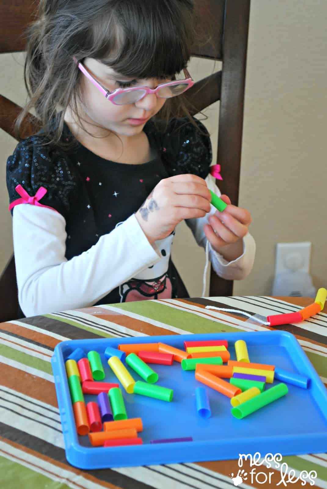 child working on fine motor skills