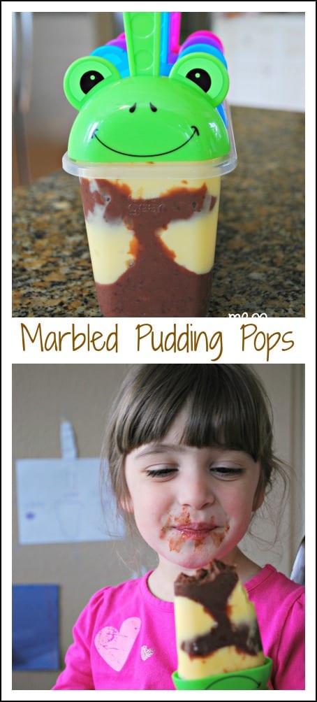 Marbled Pudding Pops - These are simple to make and will be a big hit with the kids. 