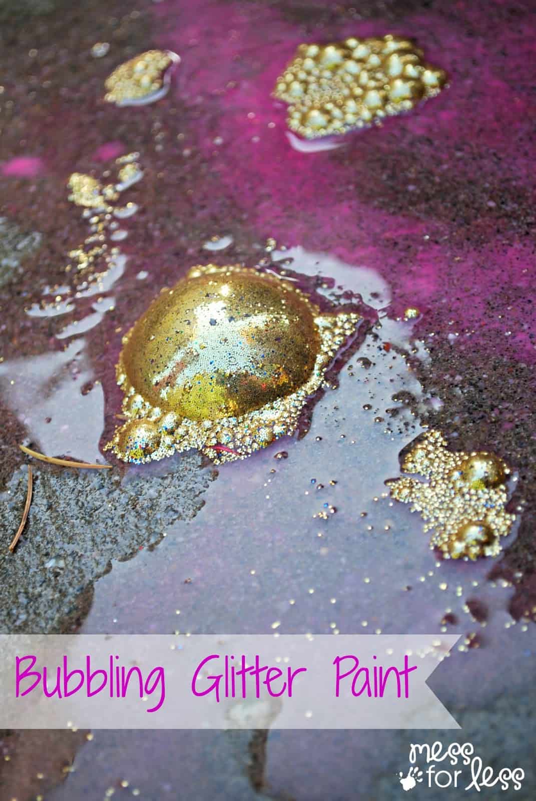 Bubbling Glitter Paint - Learn how to create this simple outdoor paint using items you already have at home.