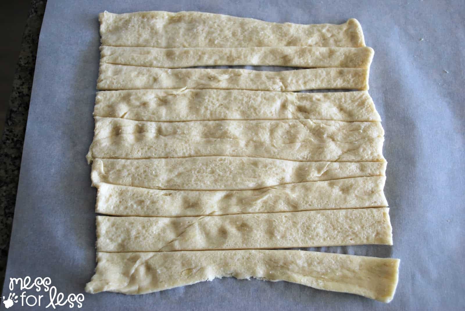 crescent dough cut into slices