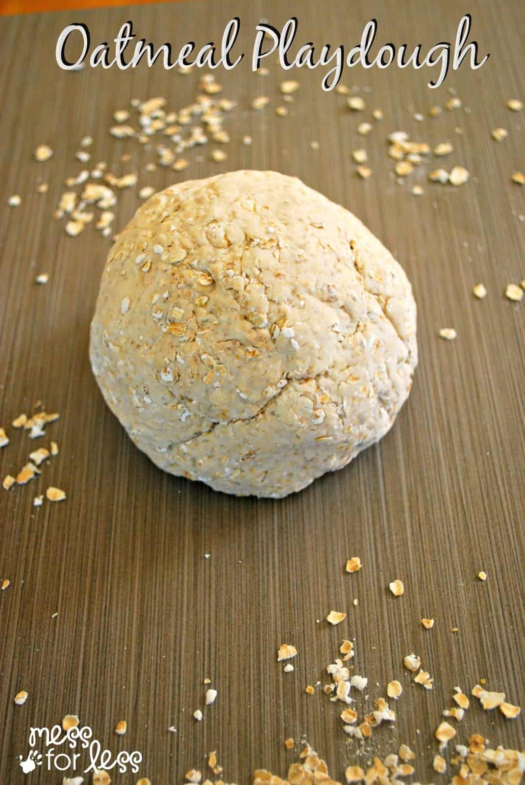 Oatmeal Playdough Recipe - Just 3 Ingredients to make this edible dough. So simple to make with kids!