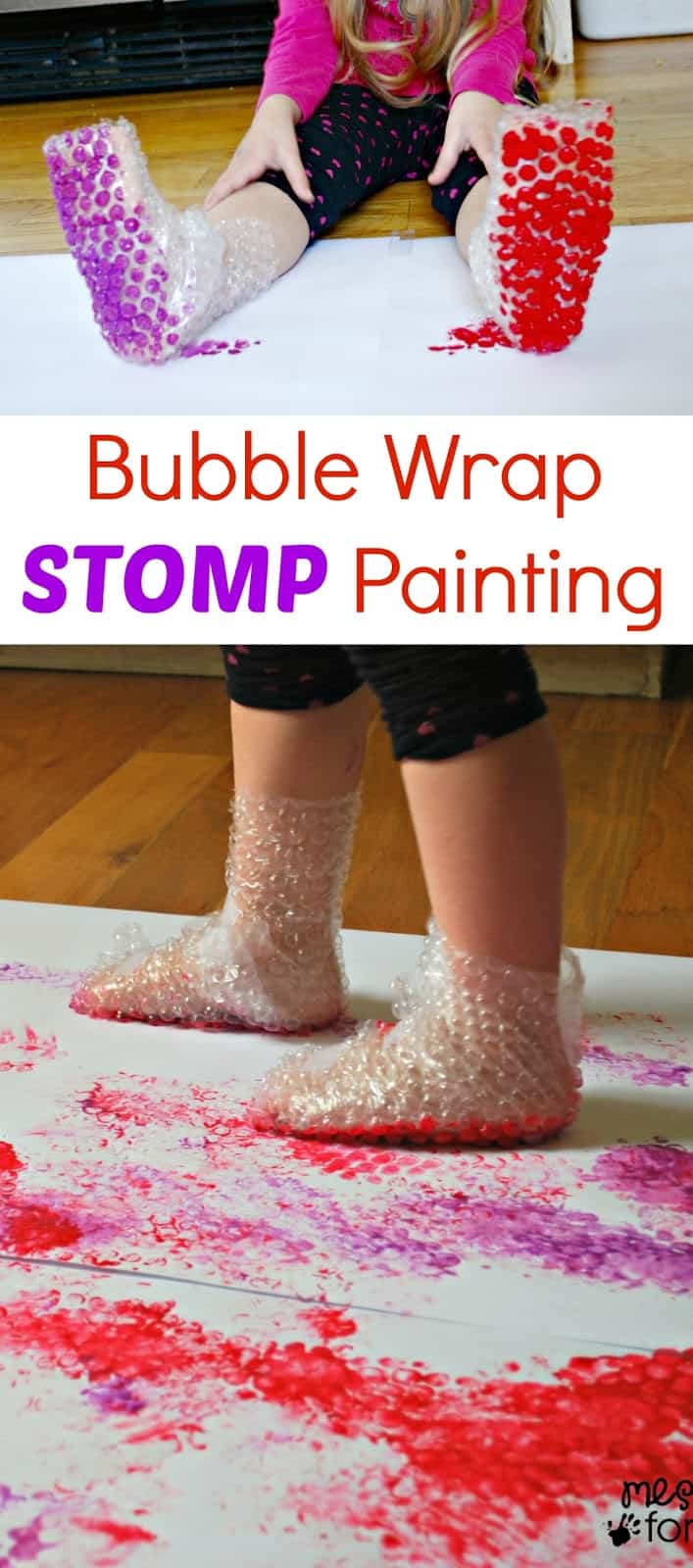Bubble Wrap Stomp Painting