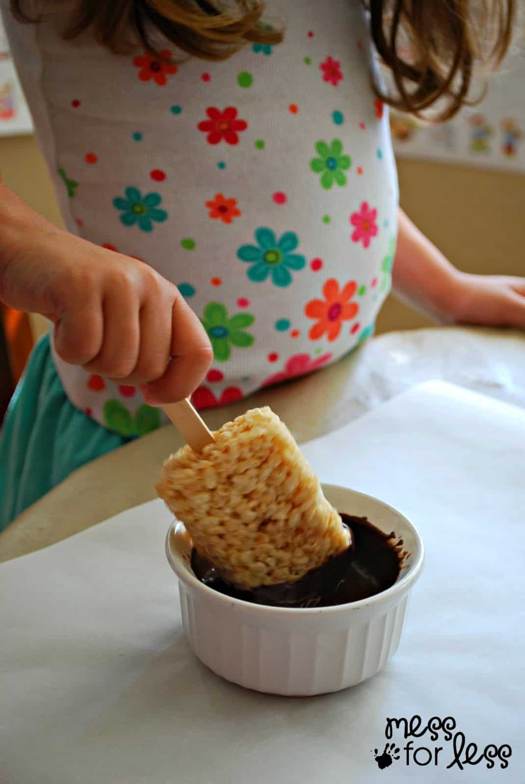 chocolate dipped rice krispies treats