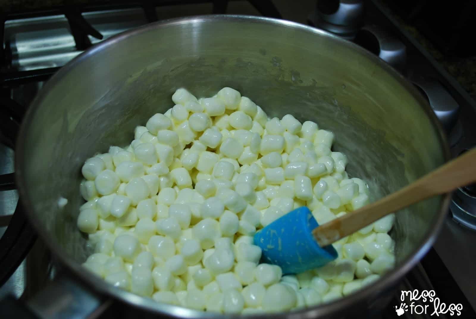 marshmallows in a pot melting