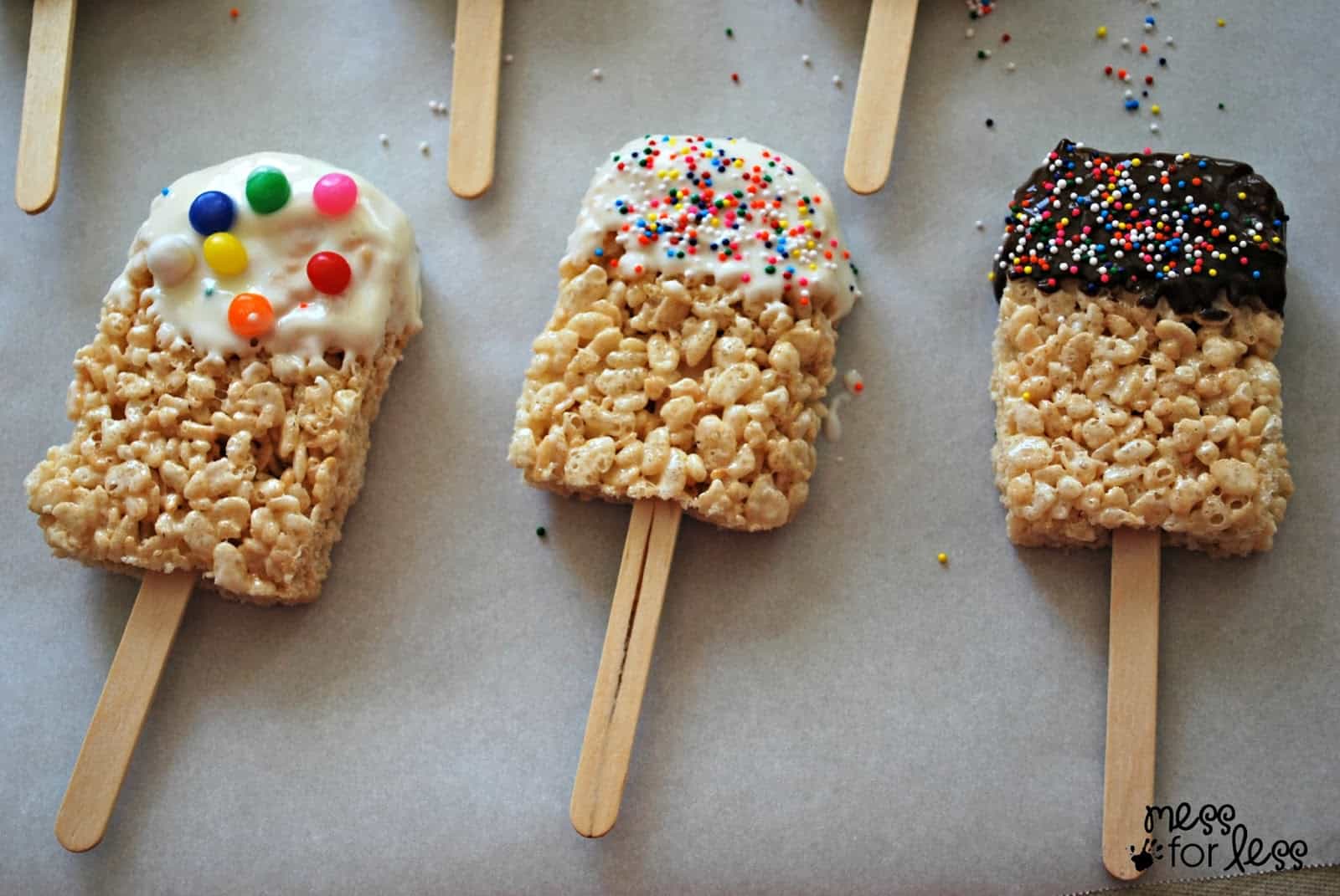 rice krispy treat suckers, stars on a stick